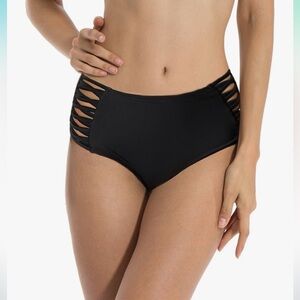 RELLECIGA Strappy High Waisted Bikini Bottom Full
Coverage Swim Briefs GREEN XL